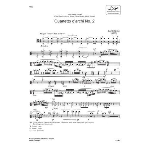 Láng, István - String Quartet No. 2