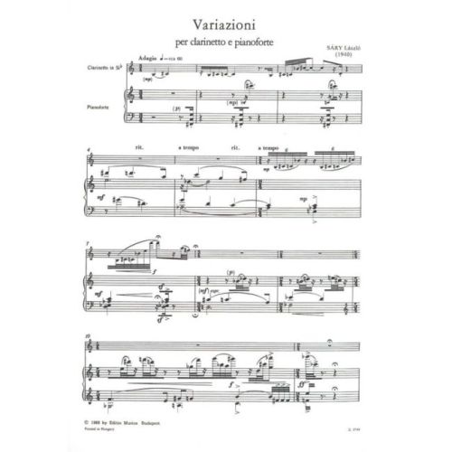 Sáry, László - Variazioni