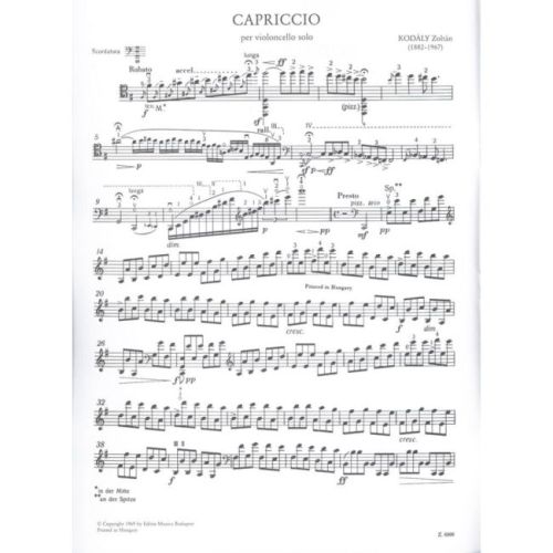 その他 KODALY : Works for Cello (Complete) Kodaly: Sonata for Solo Cello, Op. 8 (transcribed for solo