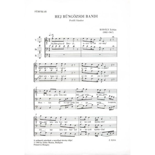 Kodály, Zoltán - Hey Bandi Bungozsdi