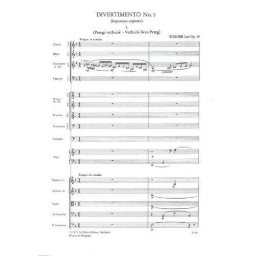 Weiner, Leó - Divertimento No. 5