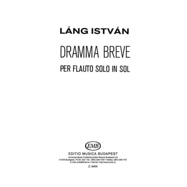 Láng, István - Dramma breve per flauto solo in Sol