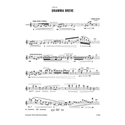 Láng, István - Dramma breve per flauto solo in Sol