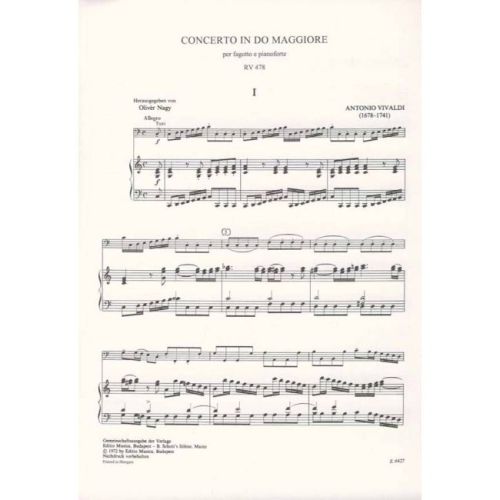 Vivaldi, Antonio - Concerto in C Major (bassoon and piano)