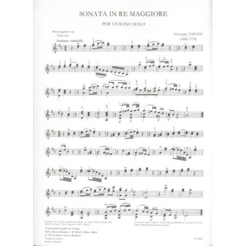 Tartini, Giuseppe - Sonate in re maggiore