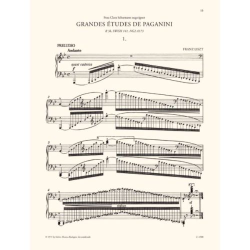 Liszt, Franz - Etudes: Grandes etudes de Paganini