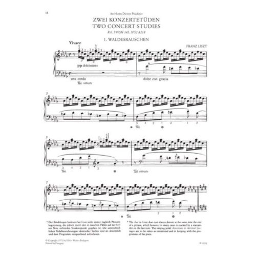 Liszt, Franz - Two Concert Etudes (piano)