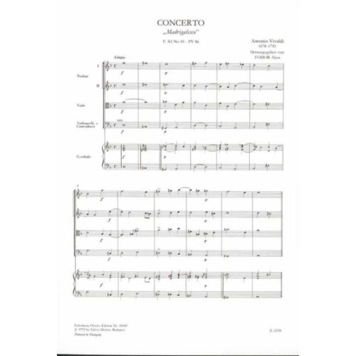 Vivaldi, Antonio - Concerto in re mionore " Madrigalesco"