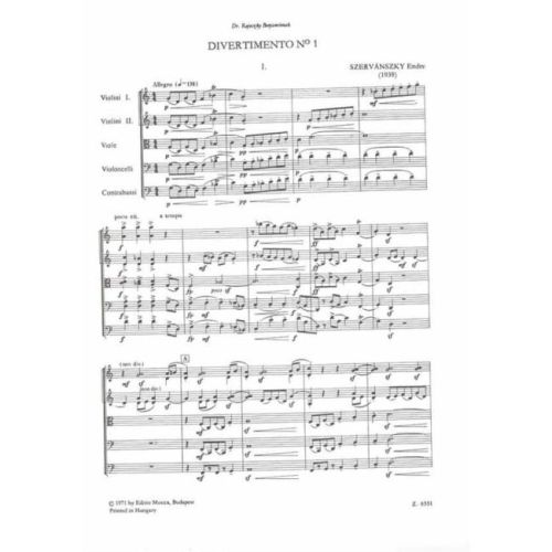 Szervánszky, Endre - Divertimento No. 1
