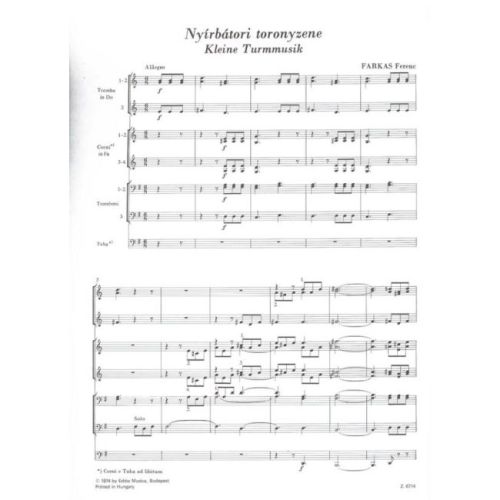 Farkas, Ferenc - Kleine Turmmusik