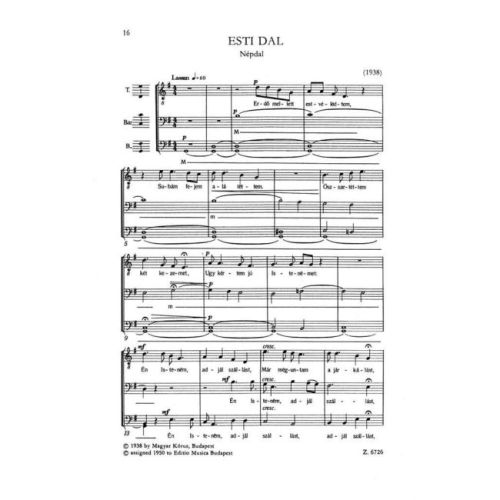 Kodály, Zoltán - Male Choruses