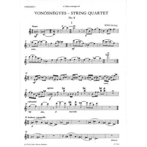 Kósa, György - String Quartet No. 8