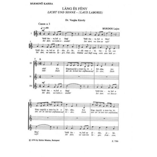 Bárdos, Lajos - Lang es feny