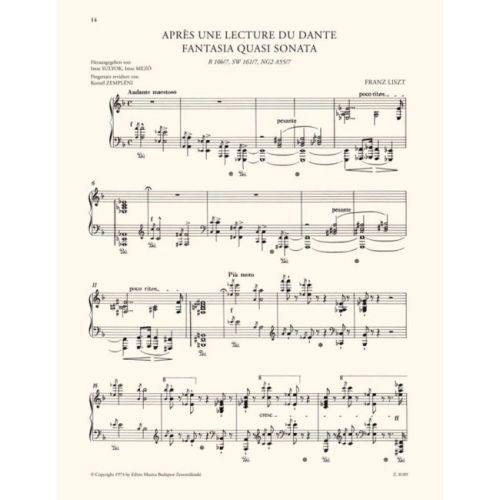 Liszt, Franz - Apres une lecture du Dante (piano)