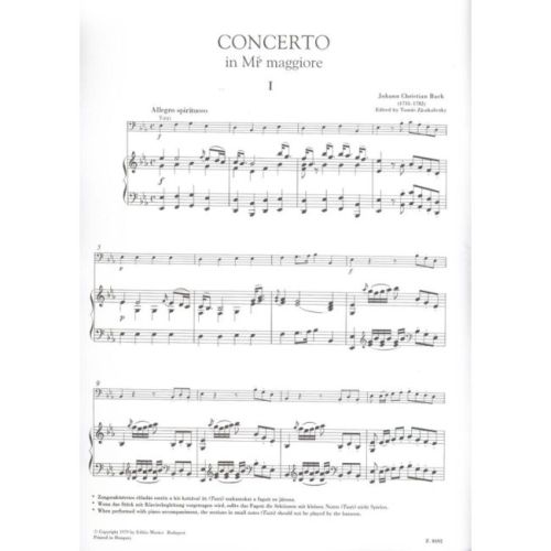Bach, Johann Christian - Concerto in E flat major for bassoon and