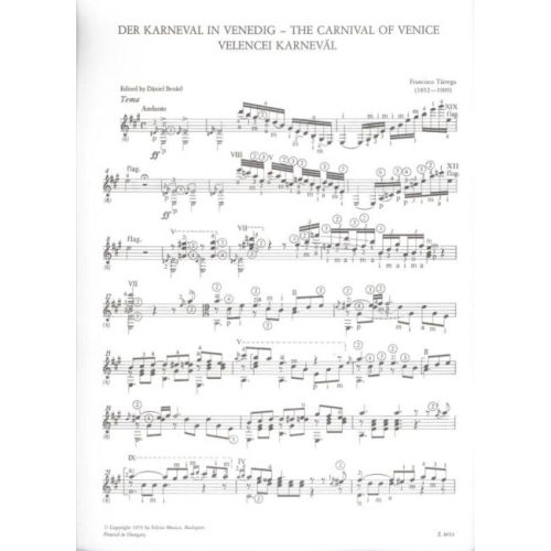 Tárrega, Francisco - Carnival of Venice, The (guitar)