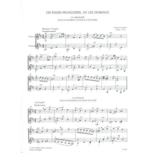 Couperin, François - Les folies francoises (two guitars)