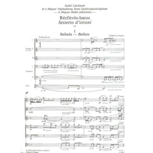 Szokolay, Sándor - Sestetto d'ottonoi