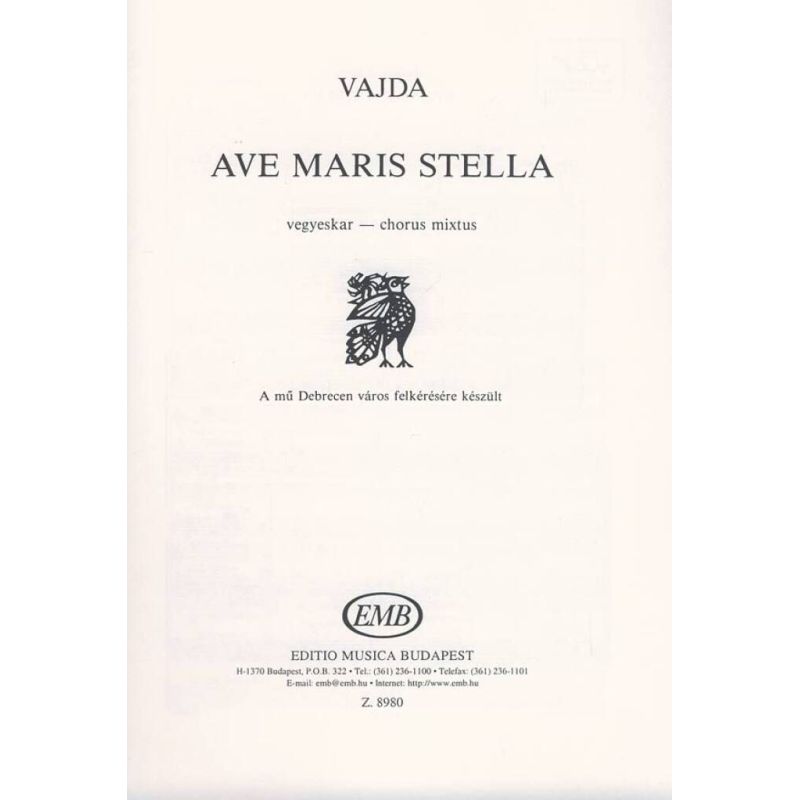 Vajda, János - Ave Maris stella