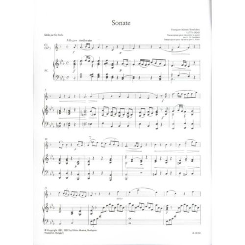 Boieldieu, François-Adrien - Sonata per clarinetto e pianoforte