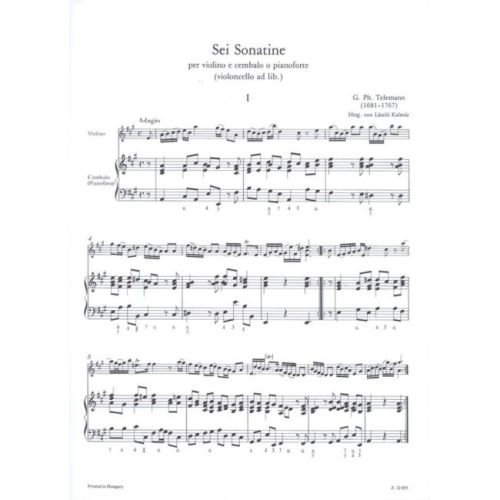 Telemann & Kalmar - Sei sonatine