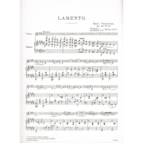 Vieuxtemps, Henri - Lamento