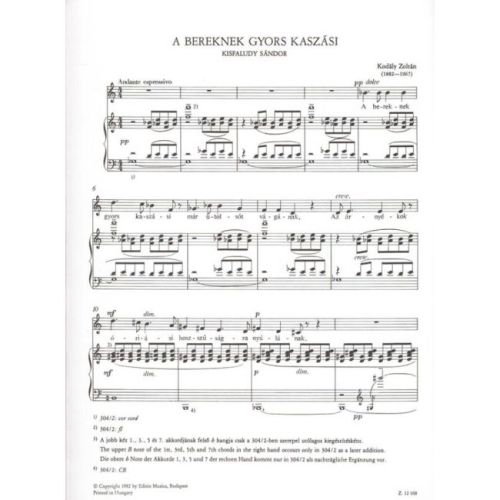 Kodály, Zoltán - Himfy-Song
