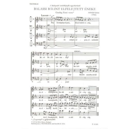 The Forgotten Song of Balassi