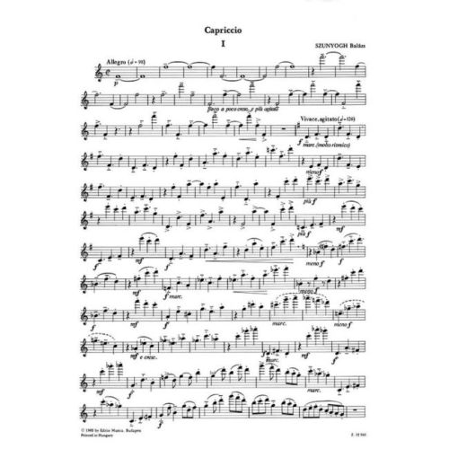 Szunyogh, Balázs - Capriccio per flauto solo
