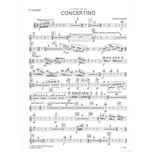 Lendvay, Kamilló - Concertino