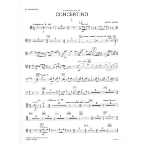 Lendvay, Kamilló - Concertino