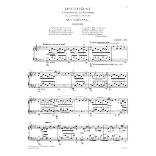 Liszt, Franz - Liebestraume (Pno Solo)