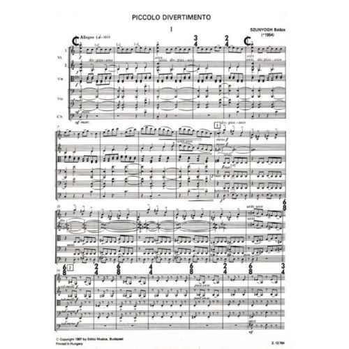 Szunyogh, Balázs - Piccolo divertimento