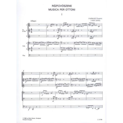 Farkas, Ferenc - Musica per ottoni