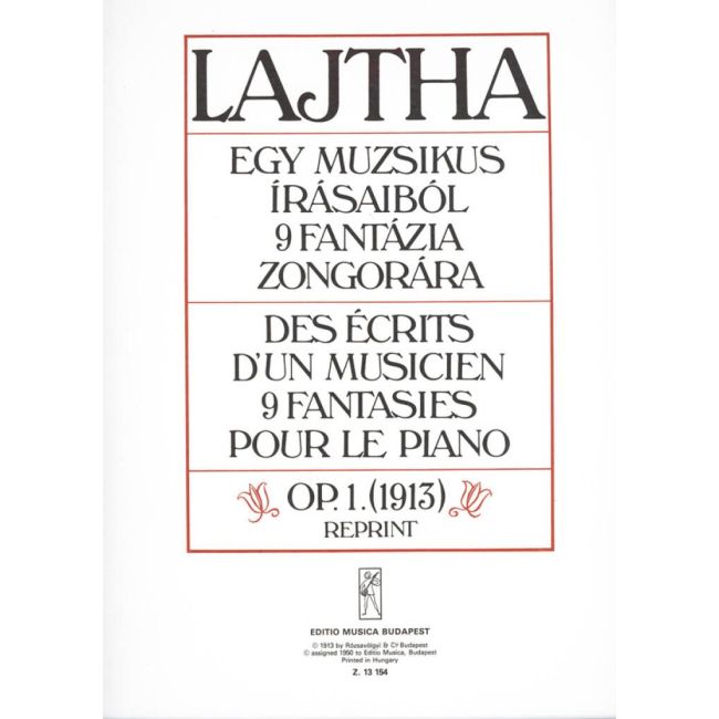 Lajtha, Laszlo - Des ecrits d'un musicien