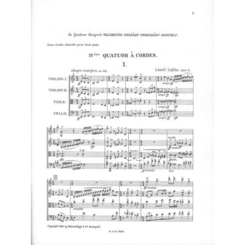 Lajtha, Laszlo - String Quartet No. 4