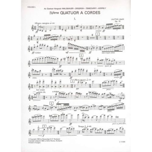 Lajtha, Laszlo - String Quartet No. 4