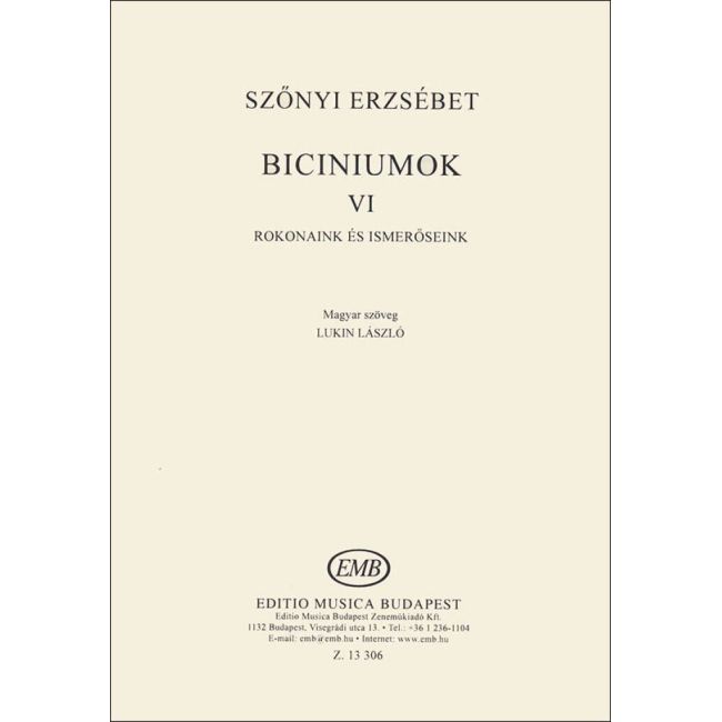 Szönyi, Erzsébet - Biciniums Vol.6