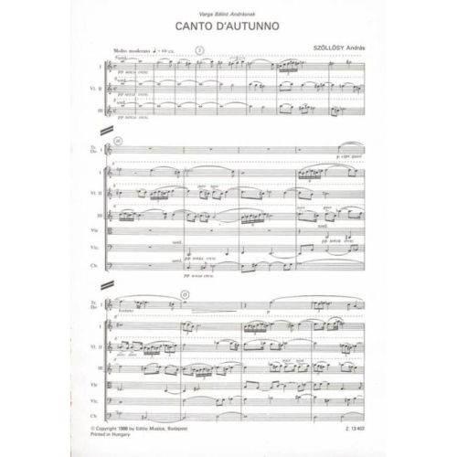 Szöllösy, András - Canto d'autunno