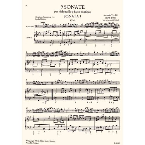 Vivaldi, Antonio - 9 Sonatas (cello and piano)