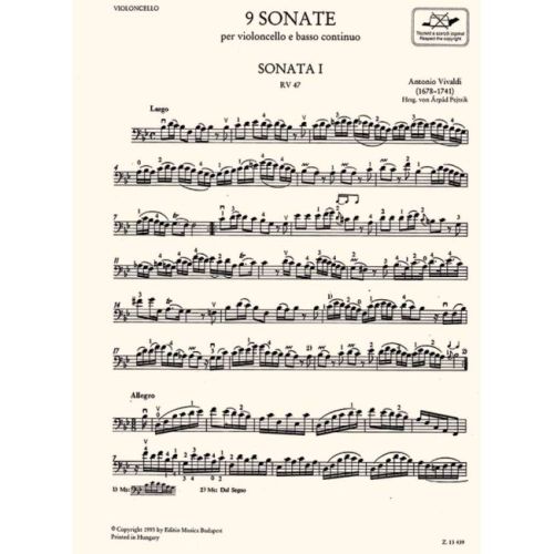 Vivaldi, Antonio - 9 Sonatas (cello and piano)