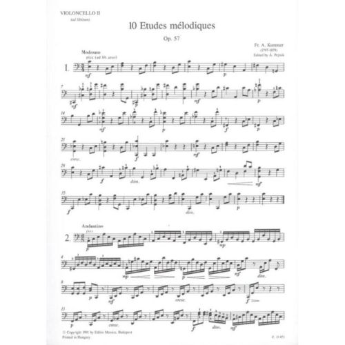 Kummer, Friedrich August - 10 etudes melodiques
