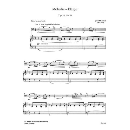 Massenet, Jules - Melodie - Elegie