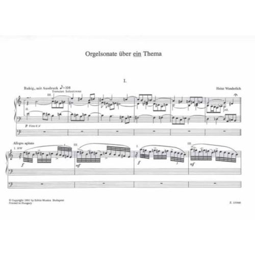 Wunderlich, Heinz - Organ Sonata on a Single Theme