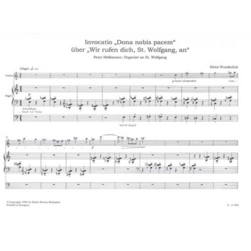 Wunderlich, Heinz - Invocatio Dona nobis pacem