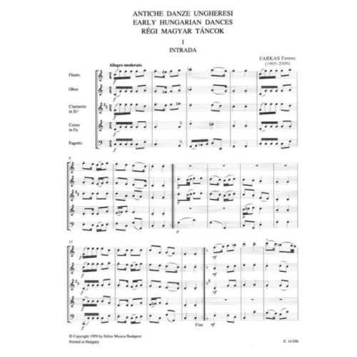 Farkas, Ferenc - Old Hungarian Dances (wind quintet)
