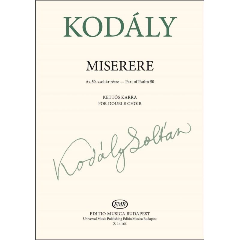 Kodály, Zoltán - Miserere (SATB)