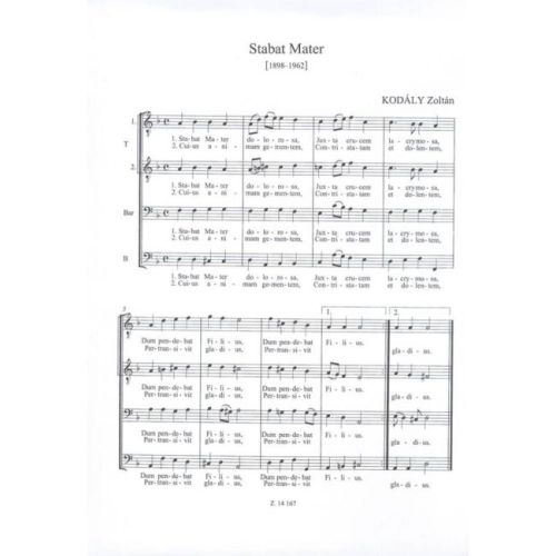 Kodály, Zoltán - Stabat Mater (upper voices)