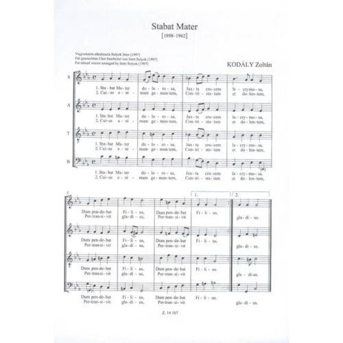 Kodály, Zoltán - Stabat Mater (upper voices)