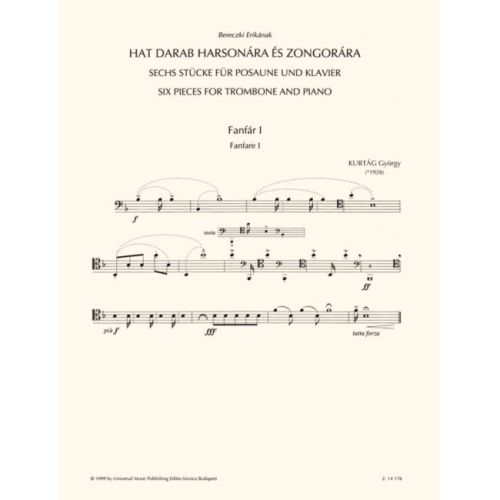Kurtág, György - Six pieces for trombone and piano